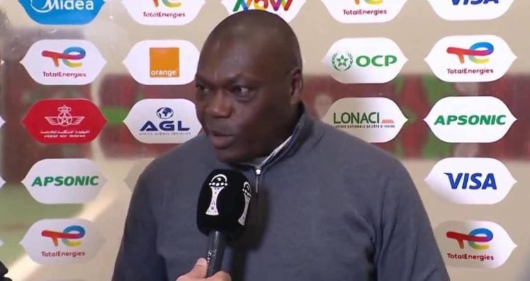 David Pagou en interview apres la rencontre Cameroun-Gabon