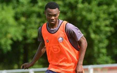 Angel Yondjo Matah lors de l’entraînement du LOSC