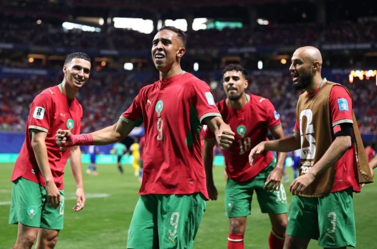 Les joueurs du Maroc avant le match contre les Pays-Bas en 16es de finale de la Coupe du Monde 2026.