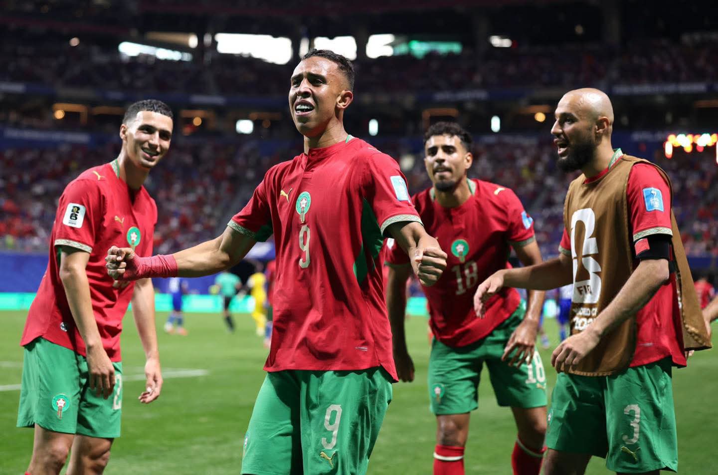 Les joueurs du Maroc avant le match contre les Pays-Bas en 16es de finale de la Coupe du Monde 2026.