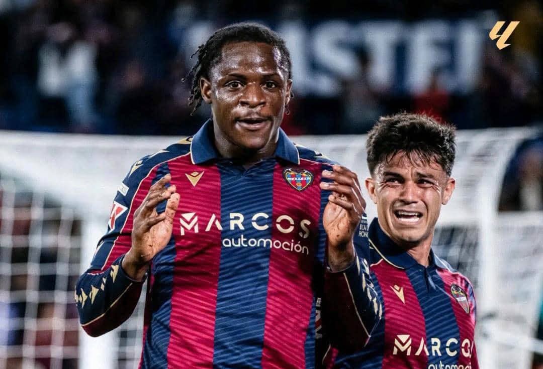 Karl Etta Eyong célèbre son premier but en Liga avec Levante contre l’Athletic Club.