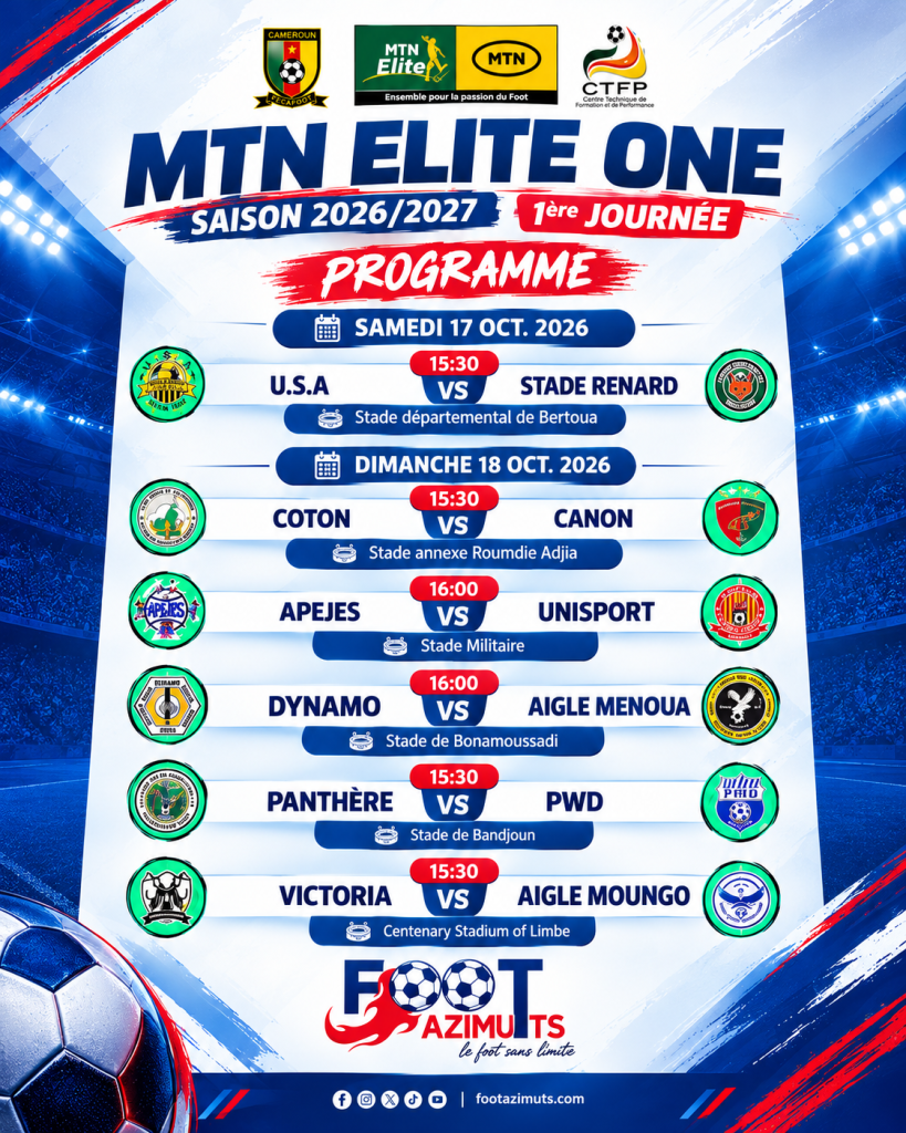 Programme de la première journée de MTN Elite One