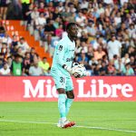Simon Ngapandouetnbu sous le maillot de Montpellier, en action pendant un match.
